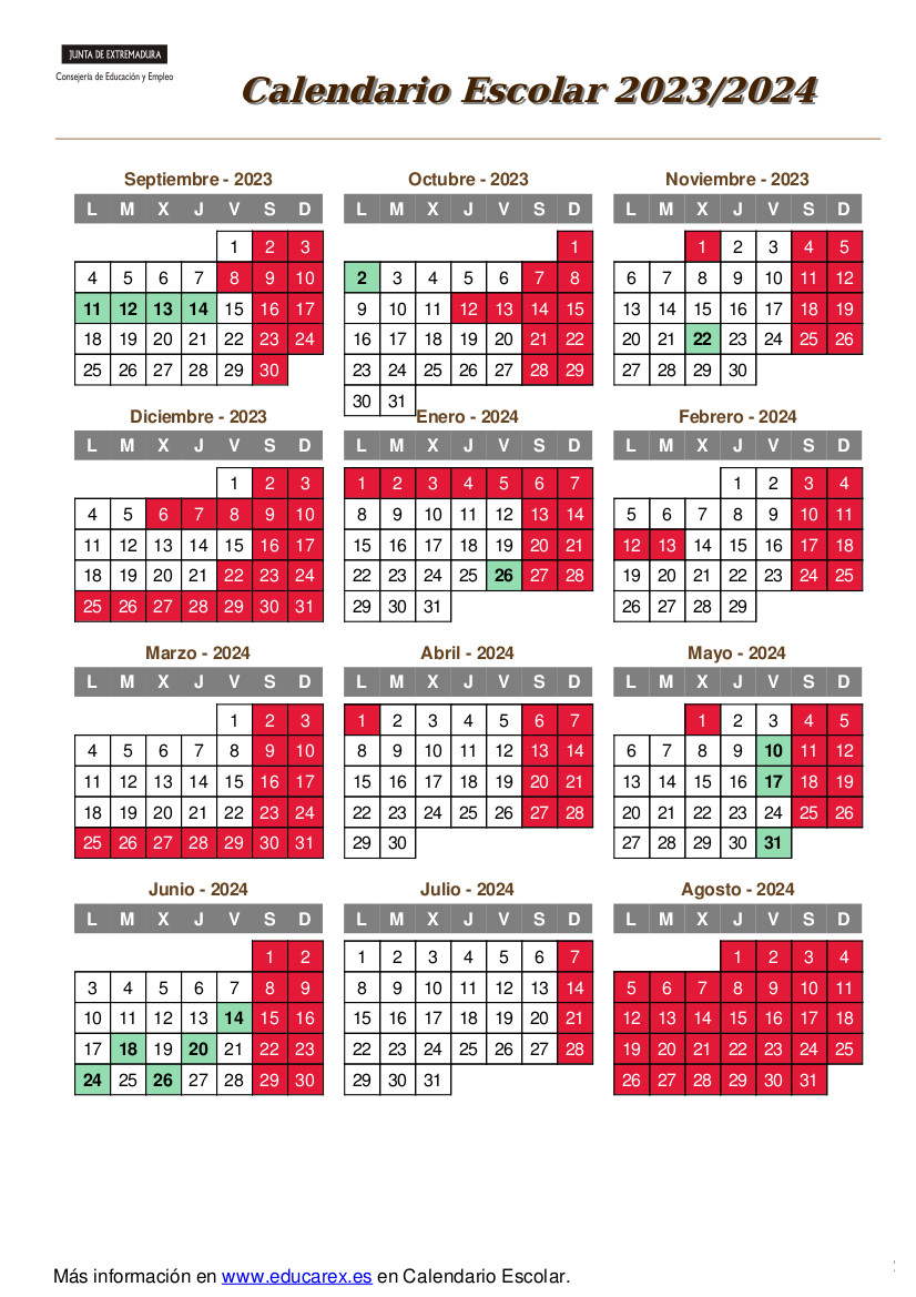 Calendario escolar 2023-24